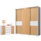 Jogo Roupeiro E Cômoda Ace Branco Fosco Liso Nature