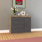 Jogo Roupeiro E Cômoda Adelaide Atacama Grafite