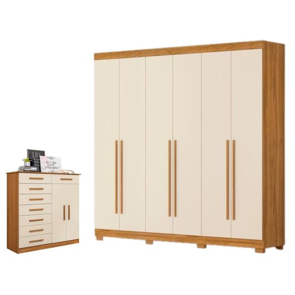 Jogo Roupeiro E Cômoda Lírio Carvalho Grife Off White