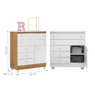 Jogo Roupeiro E Cômoda Lorena Nature Branco