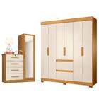 Jogo Roupeiro E Cômoda Norwood Carvalho Grife Off White