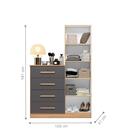 Jogo Roupeiro E Cômoda Norwood Nature Titanium