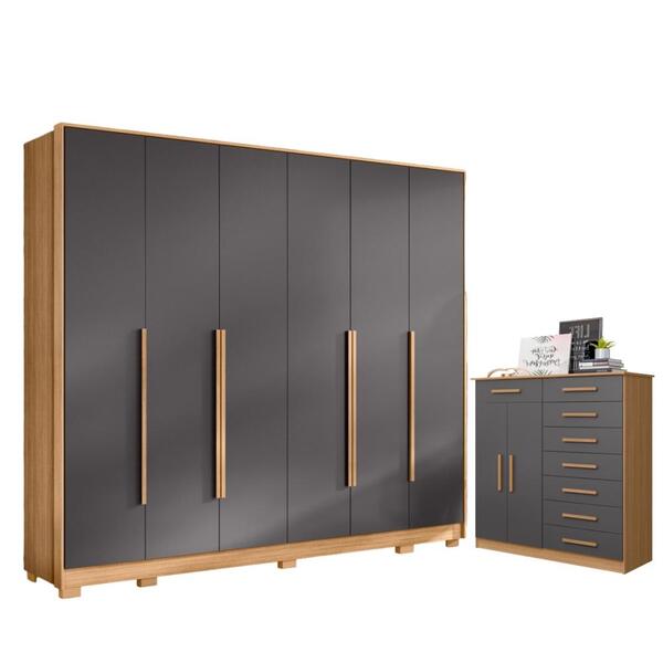 Jogo Roupeiro E Cômoda Pictor Nature Titanium