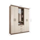 Jogo Roupeiro E Cômoda Sapateira Belfast Castanha Off-white