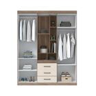 Jogo Roupeiro E Cômoda Sapateira Belfast Castanha Off-white