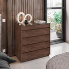 Jogo Roupeiro E Cômoda Titan Jacaranda