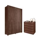 Jogo Roupeiro E Cômoda Titan Jacaranda