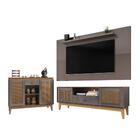 Jogo Sala De Estar Bochum Cinza Pérola Cedro