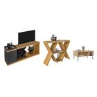 Jogo Sala De Estar Completo Tweed Heads Carvalho Grafite