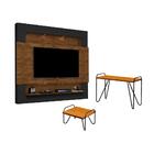 Jogo Sala De Estar Detroit Malbec Preto Naturale