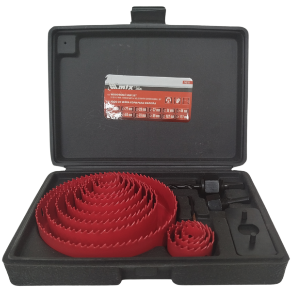 Jogo serra copo MTX maleta aberta