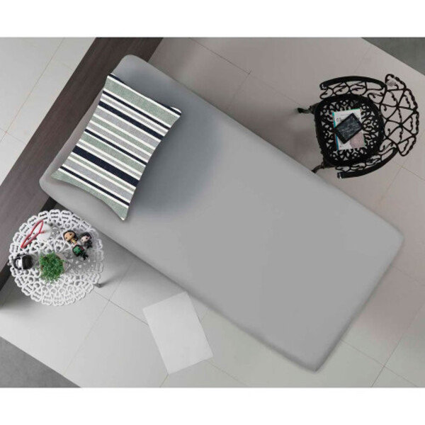 Jogo Simples Queen 30 Estampado Listras Textura / Cinza Drop