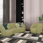 Jogo Sofa 240 Cm 3 Lug E Poltrona 1 Lug Passion Linho Moll