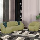 Jogo Sofa 240 Cm 3 Lug E Poltrona 1 Lug Passion Linho Moll