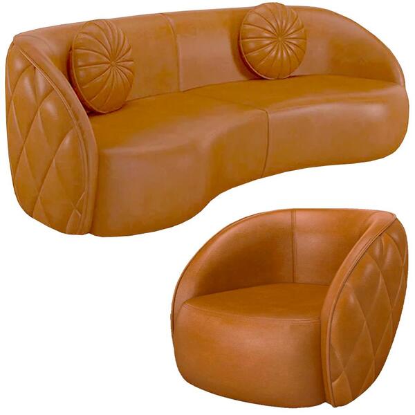 Jogo Sofa 288 Cm 4 Lug E Poltrona 1 Lug Passion Corano Moll