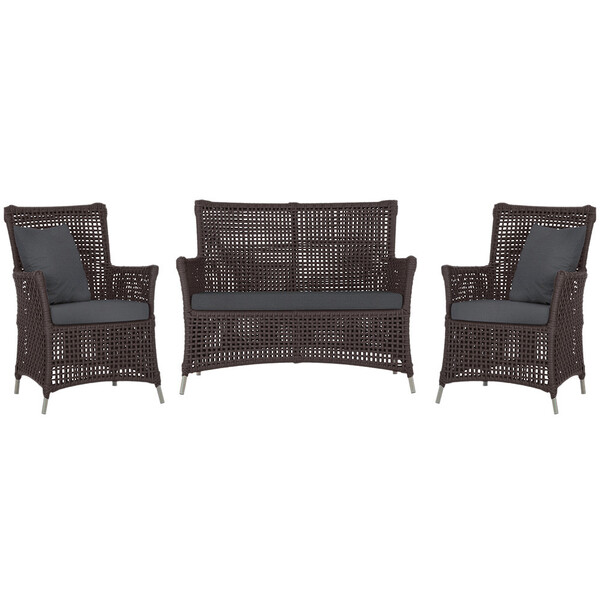 Jogo Sofá E 2 Poltronas De Área Igapó Alumínio Pintura Fendi