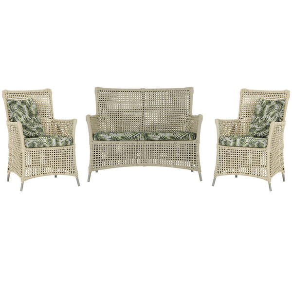 Jogo Sofá E 2 Poltronas De Área Igapó Alumínio Pintura Fendi