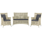 Jogo Sofá E 2 Poltronas De Área Igapó Alumínio Pintura Fendi