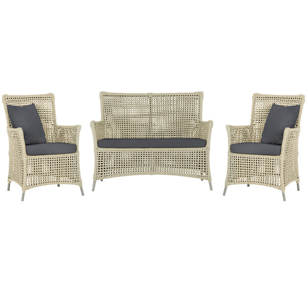 Jogo Sofá E 2 Poltronas De Área Igapó Alumínio Pintura Fendi