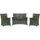 Jogo Sofá E 2 Poltronas De Área Igapó Alumínio Pintura Fendi