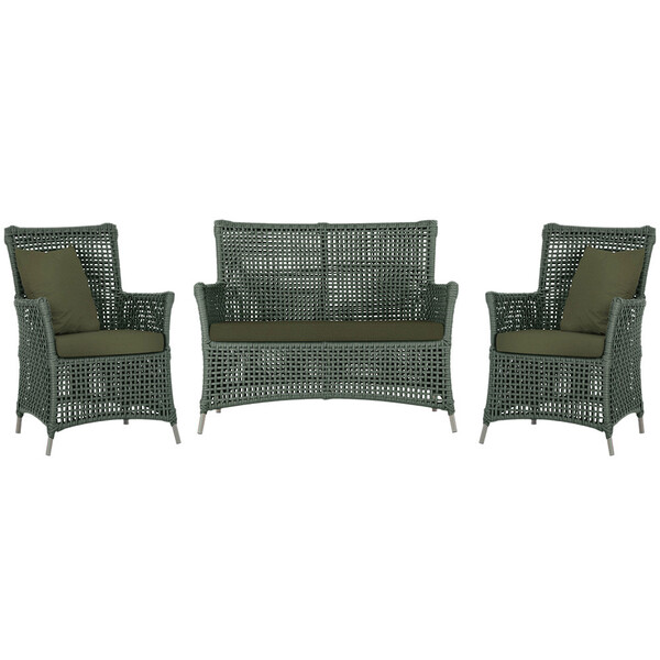 Jogo Sofá E 2 Poltronas De Área Igapó Alumínio Pintura Fendi