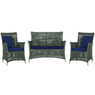 Jogo Sofá E 2 Poltronas De Área Igapó Alumínio Pintura Fendi