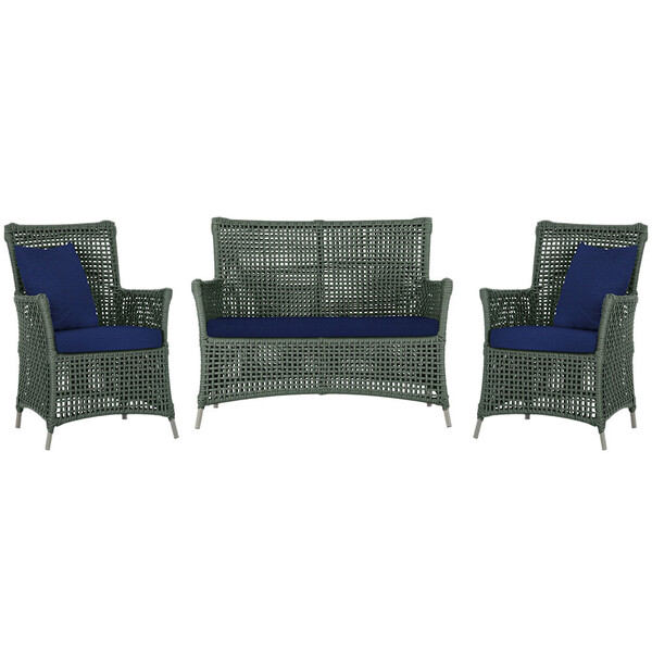 Jogo Sofá E 2 Poltronas De Área Igapó Alumínio Pintura Fendi