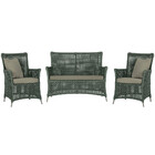 Jogo Sofá E 2 Poltronas De Área Igapó Alumínio Pintura Fendi