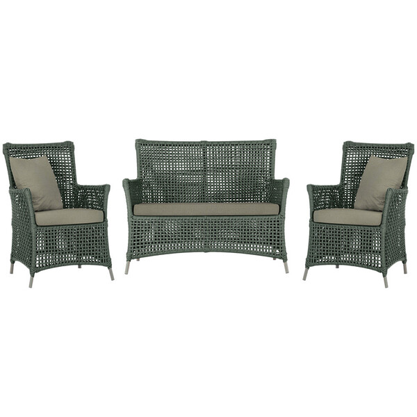 Jogo Sofá E 2 Poltronas De Área Igapó Alumínio Pintura Fendi