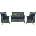 Jogo Sofá E 2 Poltronas De Área Igapó Alumínio Pintura Marrom