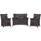 Jogo Sofá E 2 Poltronas De Área Igapó Alumínio Pintura Marrom