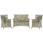 Jogo Sofá E 2 Poltronas De Área Igapó Alumínio Pintura Preta