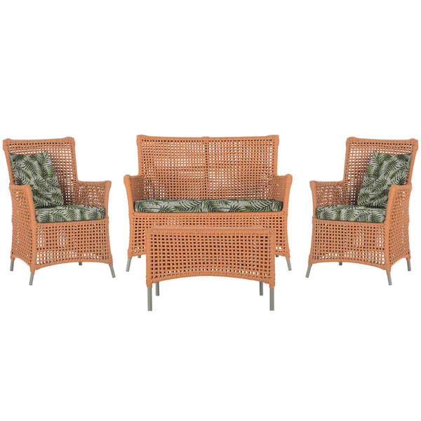 Jogo Sofá E 2 Poltronas E Mesa Igapó Alumínio Fendi Corda Náu