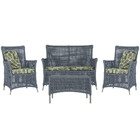 Jogo Sofá E 2 Poltronas E Mesa Igapó Alumínio Fendi Corda Náu