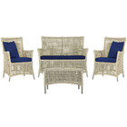 Jogo Sofá E 2 Poltronas E Mesa Igapó Alumínio Fendi Corda Náu