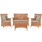 Jogo Sofá E 2 Poltronas E Mesa Igapó Alumínio Fendi Corda Náu