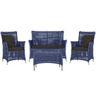 Jogo Sofá E 2 Poltronas E Mesa Igapó Alumínio Fendi Corda Náu