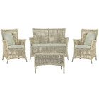 Jogo Sofá E 2 Poltronas E Mesa Igapó Alumínio Fendi Corda Náu