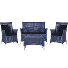 Jogo Sofá E 2 Poltronas E Mesa Igapó Alumínio Fendi Corda Náu