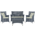 Jogo Sofá E 2 Poltronas E Mesa Igapó Alumínio Fendi Corda Náu