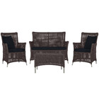 Jogo Sofá E 2 Poltronas E Mesa Igapó Alumínio Fendi Corda Náu