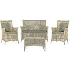 Jogo Sofá E 2 Poltronas E Mesa Igapó Alumínio Fendi Corda Náu