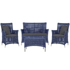 Jogo Sofá E 2 Poltronas E Mesa Igapó Alumínio Fendi Corda Náu