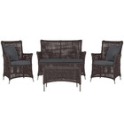 Jogo Sofá E 2 Poltronas E Mesa Igapó Alumínio Fendi Corda Náu