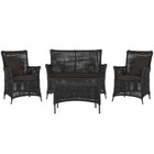 Jogo Sofá E 2 Poltronas E Mesa Igapó Alumínio Marrom Corda Ná