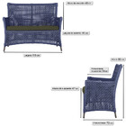 Jogo Sofá E 2 Poltronas E Mesa Igapó Alumínio Marrom Corda Ná