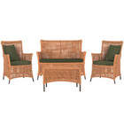 Jogo Sofá E 2 Poltronas E Mesa Igapó Alumínio Marrom Corda Ná