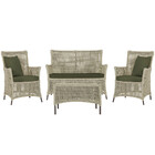 Jogo Sofá E 2 Poltronas E Mesa Igapó Alumínio Marrom Corda Ná