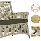 Jogo Sofá E 2 Poltronas E Mesa Igapó Alumínio Marrom Corda Ná