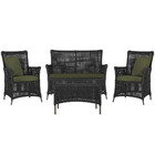 Jogo Sofá E 2 Poltronas E Mesa Igapó Alumínio Marrom Corda Ná